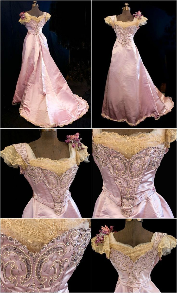 Retro Pink Lace Satin Mermaid Prom Dress Long Birthday Party Gown
