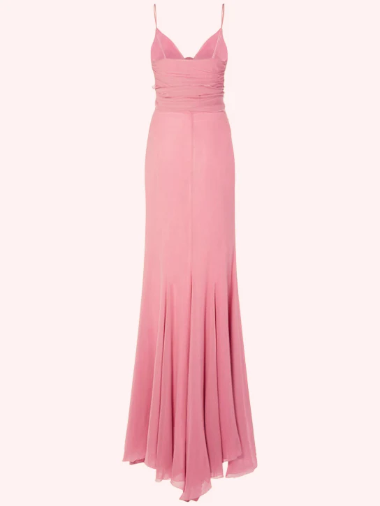 Sweet Pink Chiffon Mermaid Prom Dress,Long Party Evening Dress