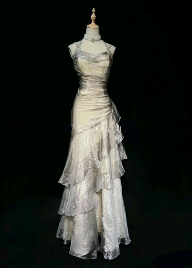 Elegant Tiered Tulle Evening Dress Mermiad Party Prom Dress
