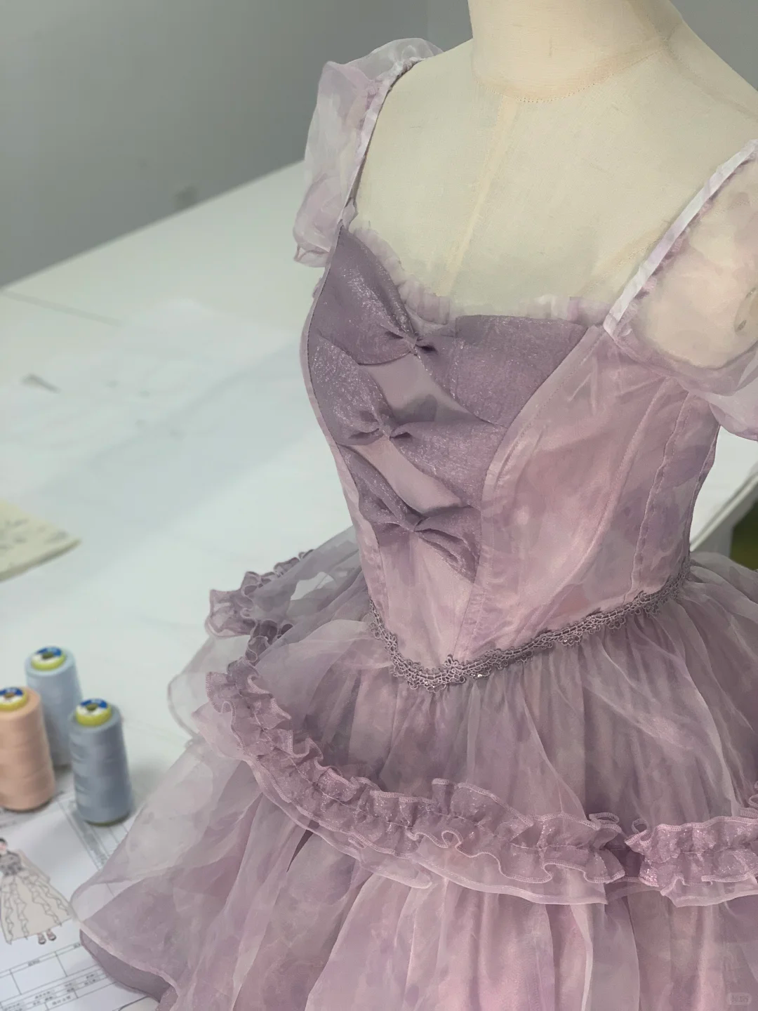 Charming Purple Organza Layered A Line Short Prom Dress Formal Homecoming Dress