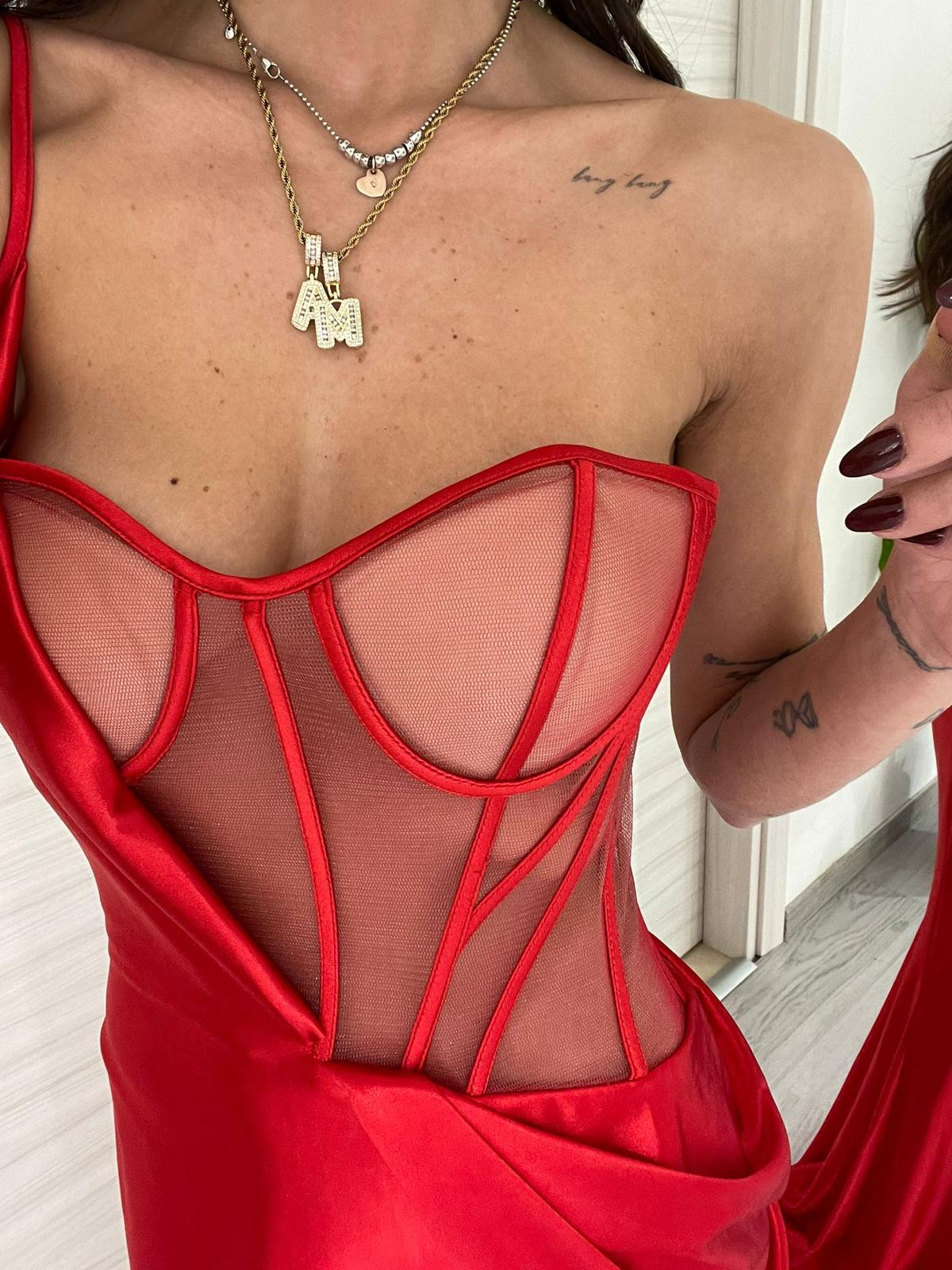 Sexy Mermaid Prom Dress With Split See-through Evening Dress