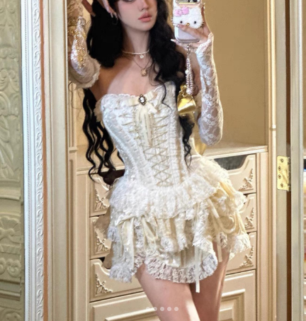 Classy Strapless Lace Layered A Line Short Birthday Outfits Yellow Formal 8th Grade Homecoming Dress
