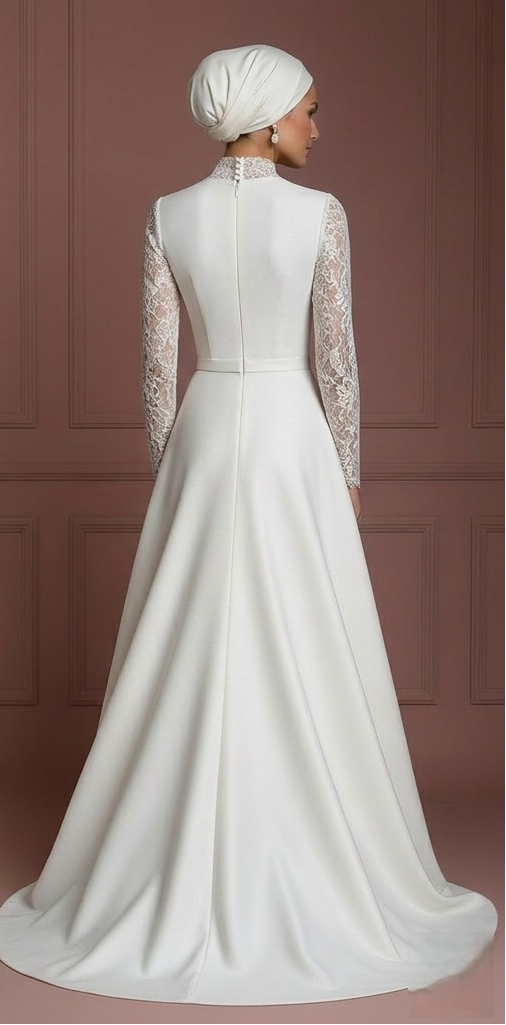 Hijab Bridal Wedding Dress With Built In Support Modest Fit Muslim