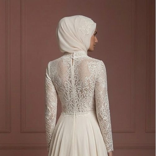 Hijab Bridal Gown Elegant Islamic Wedding Dress Look Muslim