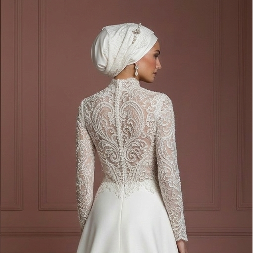 Hijab Bridal Gown For Formal Wedding Dress Ceremony Muslim