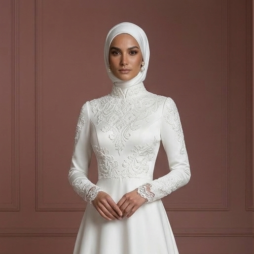 Hijab Wedding Dress For Church Style Wedding Muslim