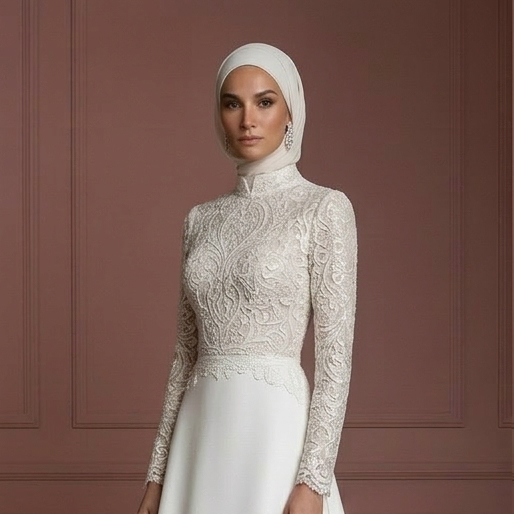 Hijab Wedding Dress For Nikkah Ceremony Bridal Gown Muslim