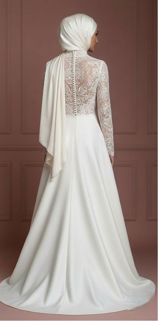 Hijab Wedding Dress With Feminine Modest Style Muslim