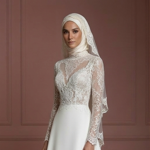 Hijab Wedding Dress With Romantic Elegant Style Muslim