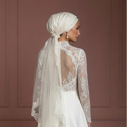 Hijab Wedding Dress With Romantic Elegant Style Muslim