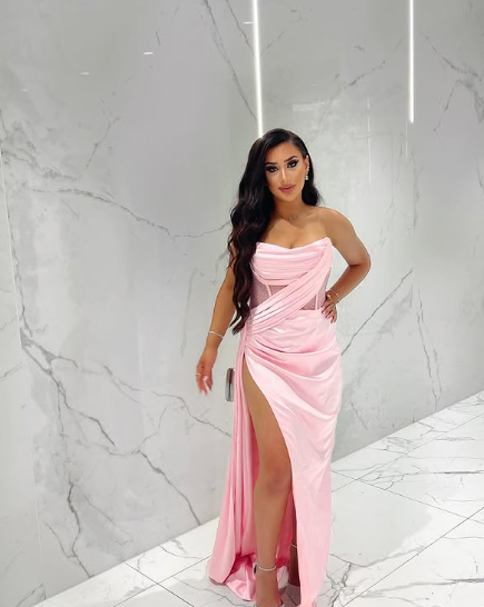 Sexy 17th Birthday Dress Strapless Mermaid Prom Dresses for Black Girls Thigh-High Slits Pleats Beading Birthday Outfits