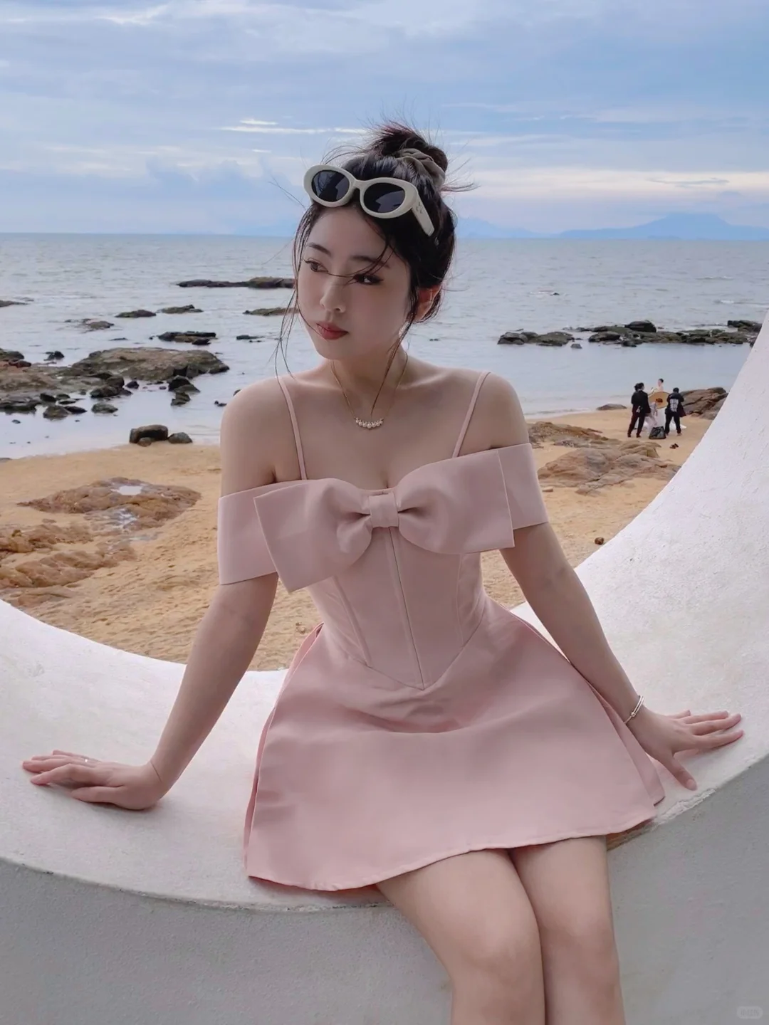 Simple Pink Satin A Line Vacation Dress Birthday Dress Homecoming Dress
