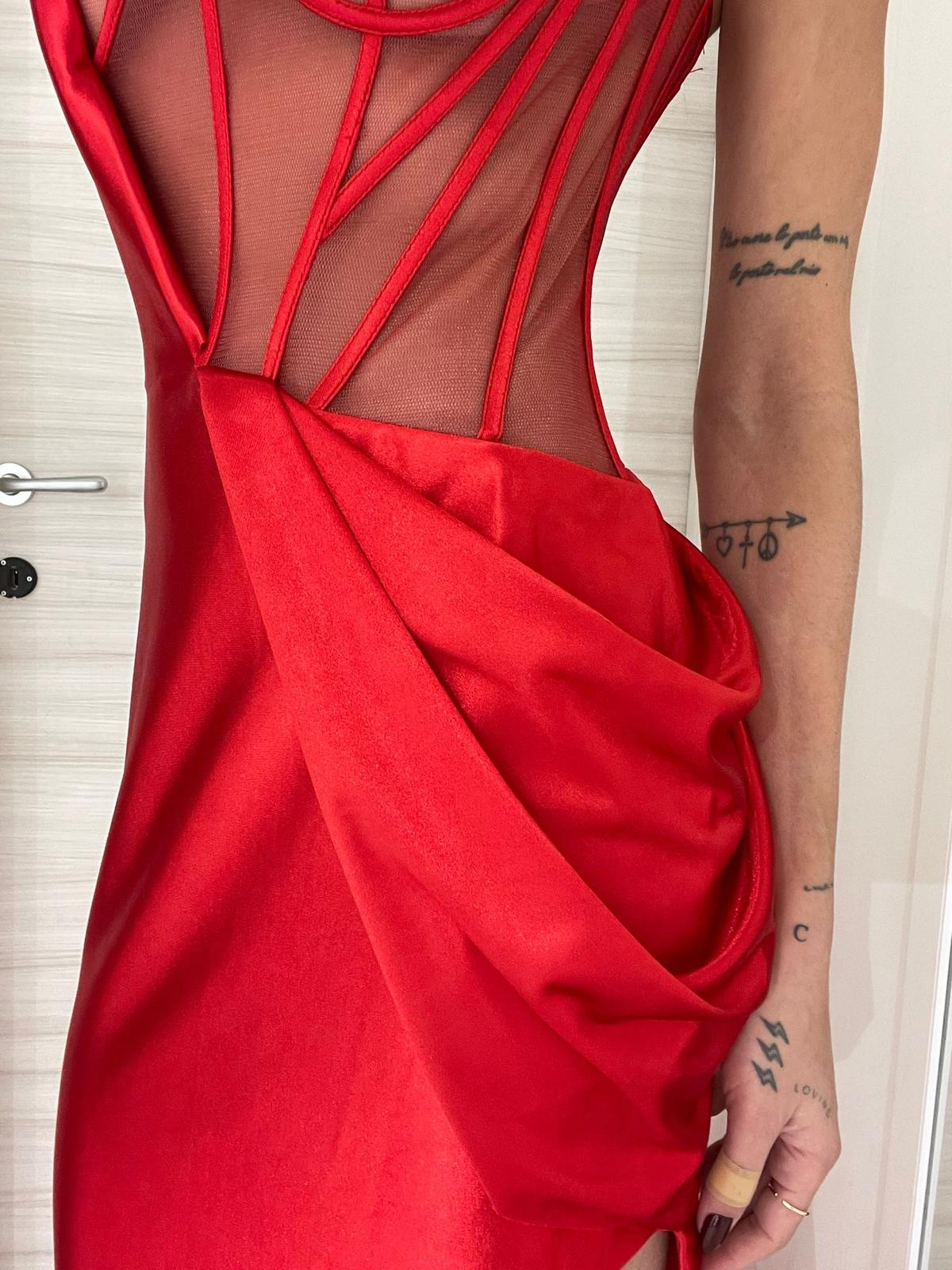 Sexy Mermaid Prom Dress With Split See-through Evening Dress