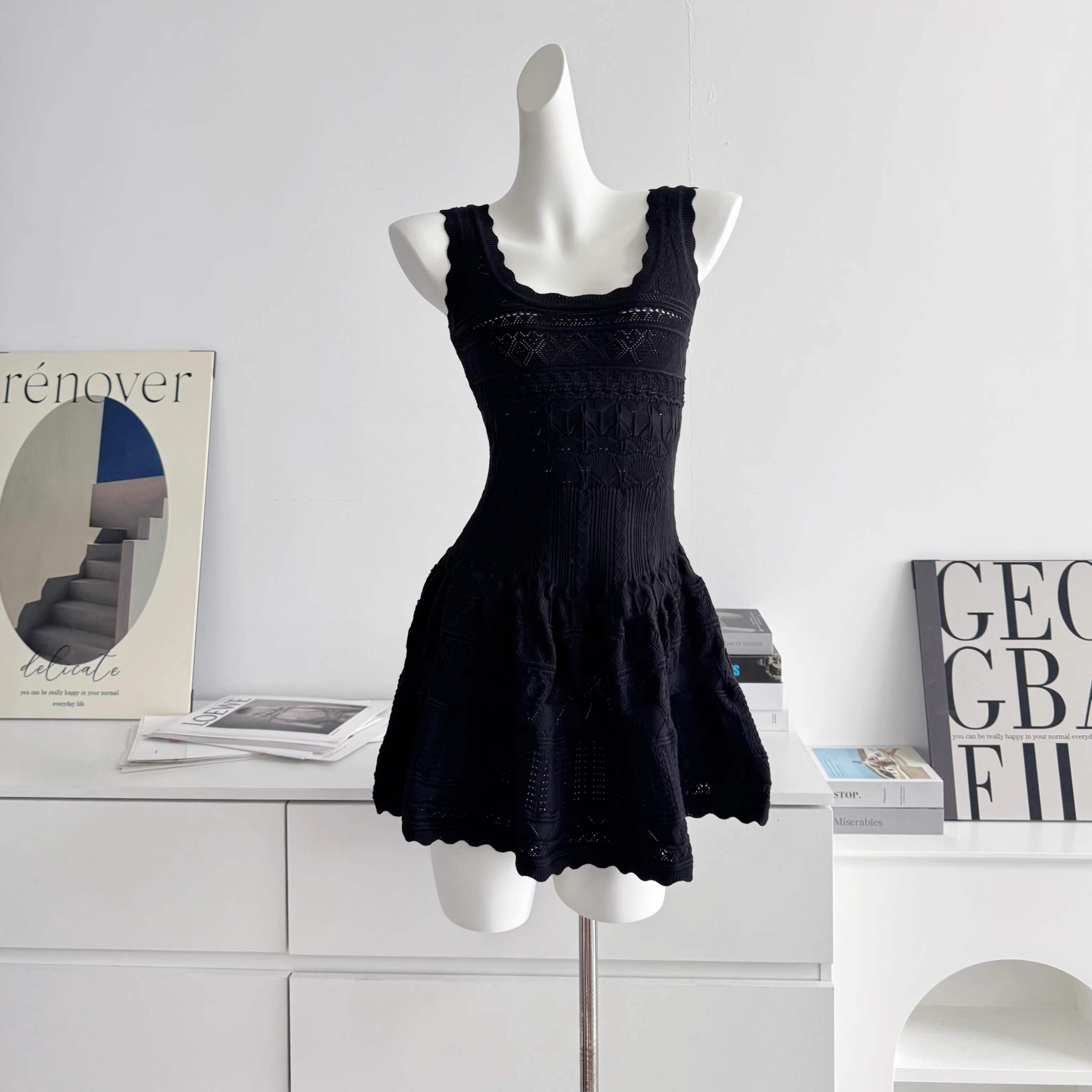 Classic Black A Line Short Birthday Dress Holiday Dress