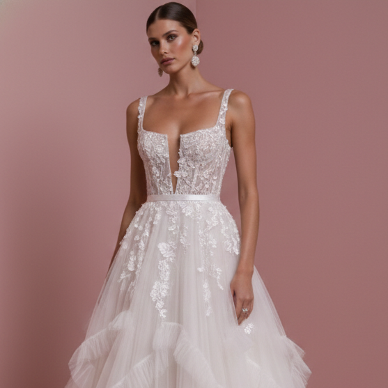 Ivory White Wedding Dress Lace Victorian Long Traditional Gown