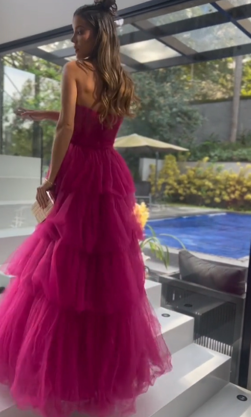 Sweetheart Neckline A-line Tulle Prom Dress,Formal Dress