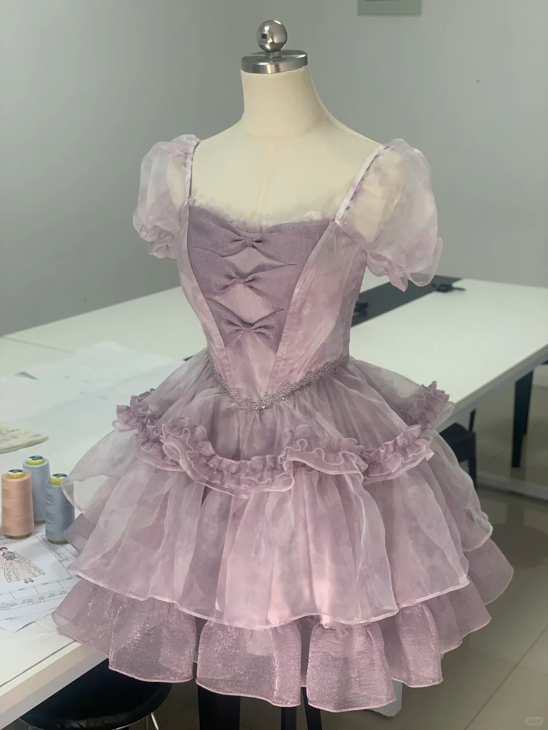 Sweet Lavender Organza Layered A Line Short Birthday Dress Homecoming Dress