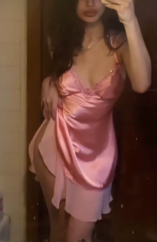 Sexy Pink Spaghetti Straps V Neck Satin Short Prom Dress Homecoming Dress