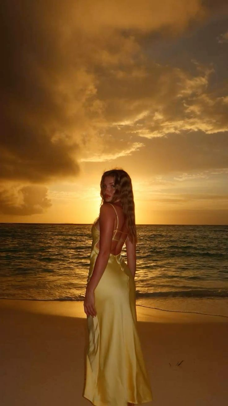Fashion Yellow Spaghetti Straps Backless Long Party Dress Wedding Guest Dress