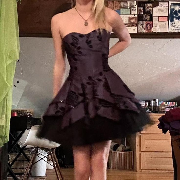 Vintage Satin Tulle Tiered A Line Mini Prom Dress Homecoming Dress