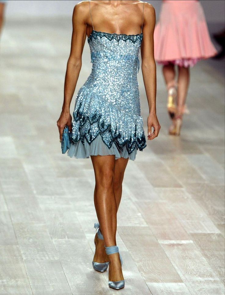 Vintage Blue Sequin Sheath Cocktail Dress Homecoming Dress