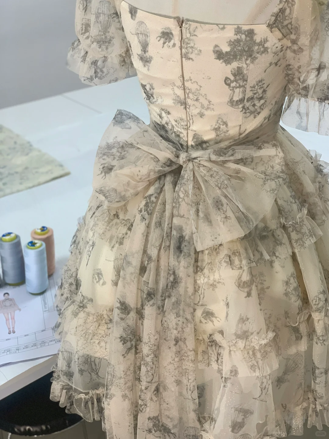 Unique Chiffon Print Floral A Line Ruffle A Line Short Party Dress Mini Graduation Homecoming Dress