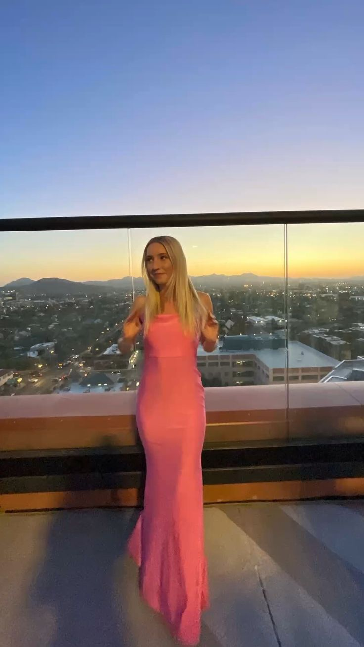 Pink Sexy Backless Evening Dress Mermaid Party Prom Dress With Ruffles