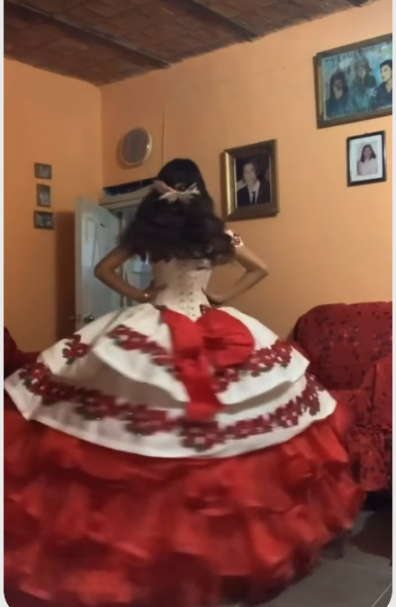 Gorgeous Embroidery Quinceanera Dresses Off The Shoulder Bow Tiered Satin Ball Gown Sweet 16 Dress