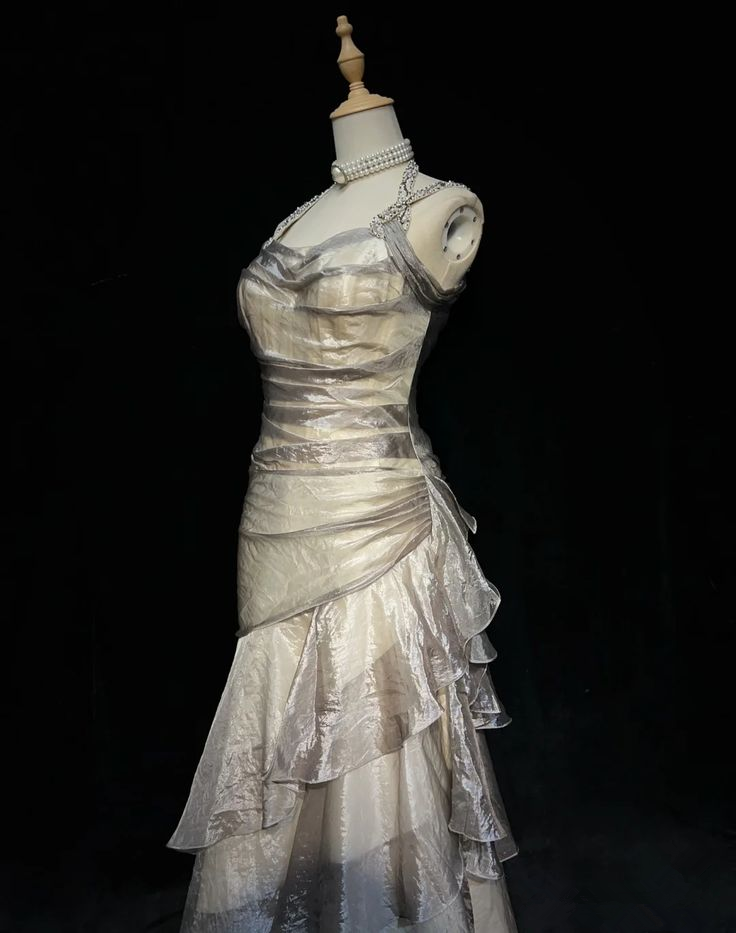 Elegant Tiered Tulle Evening Dress Mermiad Party Prom Dress