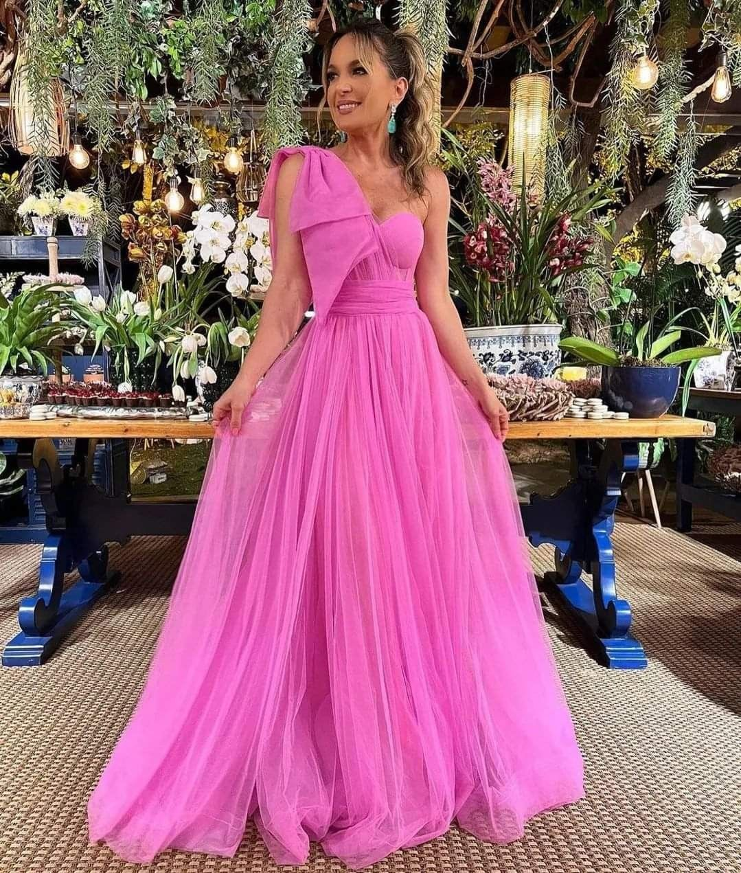 One Shoulder Sweetheart Floor-Length Tulle Prom Dresses