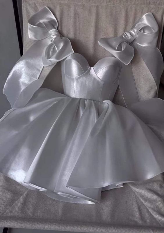 Simple White Homecoming Dress Short Party Dress