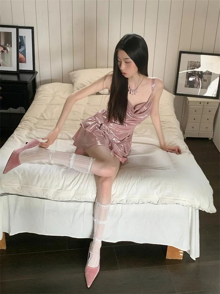 Simple Pink Spaghetti Straps Satin A Line Layered Homecoming Dress Cocktail Dress
