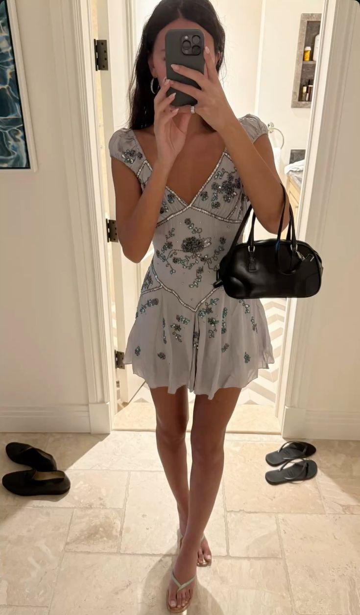 Pretty V Neck Blue Chiffon A Line Formal 8th Grade Homecoming Dress Birthday Outfits