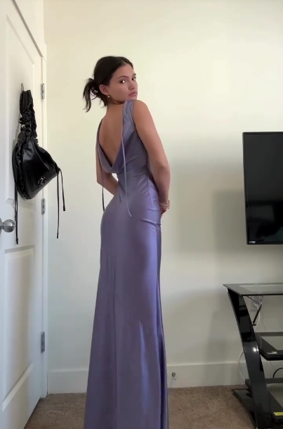 Classy Sleeveless Purple Satin Mermaid Long Wedding Guest Dress Party Dress
