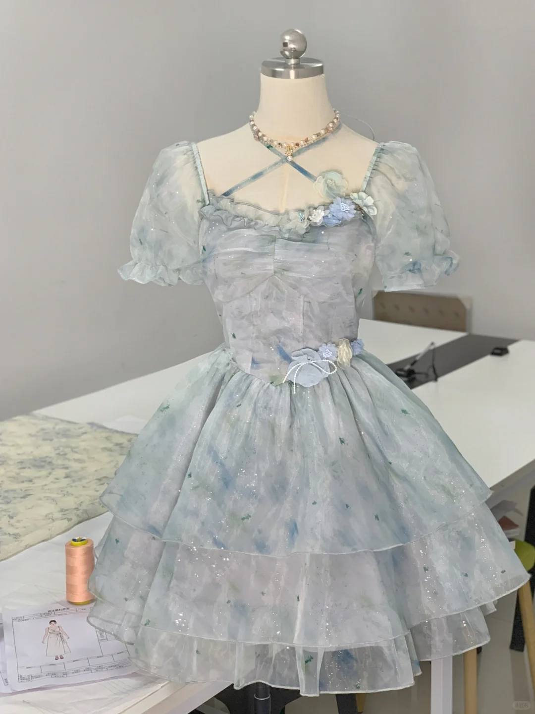 Pretty Blue A Line Layered Short 16th Birthday Outfits Formal Homecoming Dress