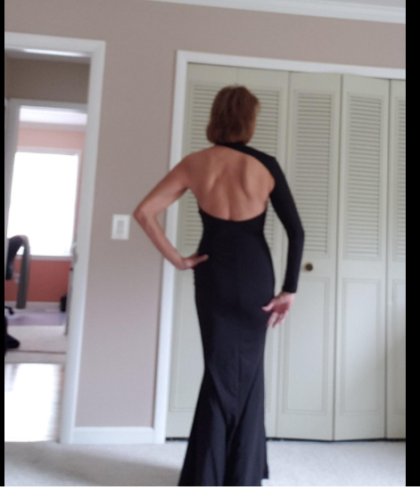 Women's sexy elegant one-shoulder open back evening dress long dress