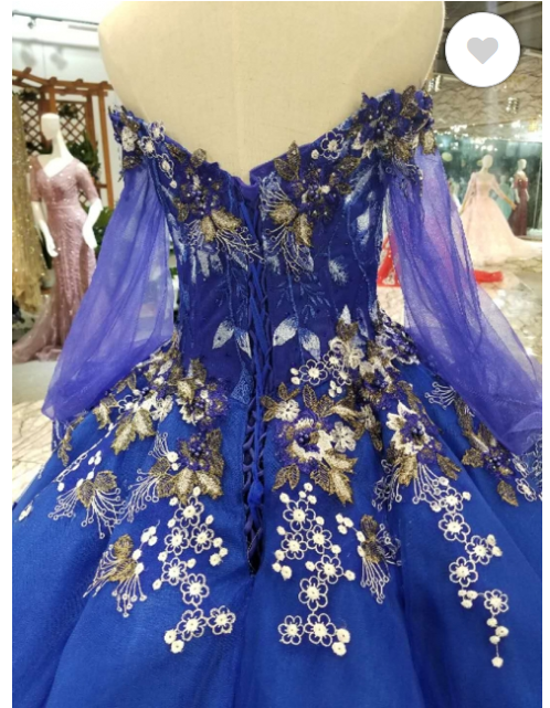 Off-the-Shoulder Long Sleeves Ball Gown Tulle Applique Court Train Prom Dress