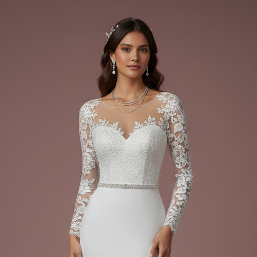 Long Beach Wedding Dress Lace Crochet Boho Style Outdoor