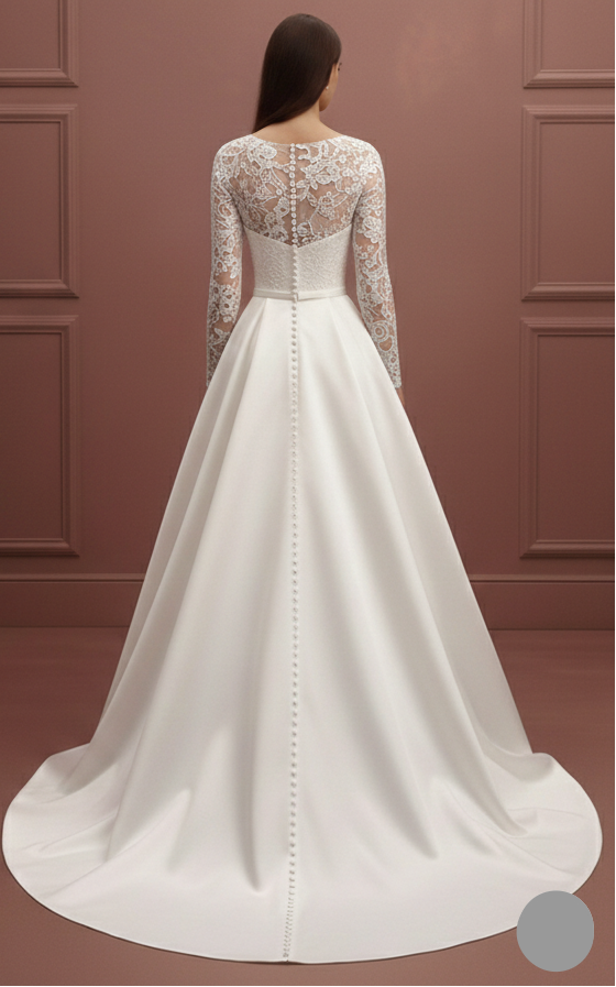 Long Open Front Sleeve Wedding Dress Unique Modern Style