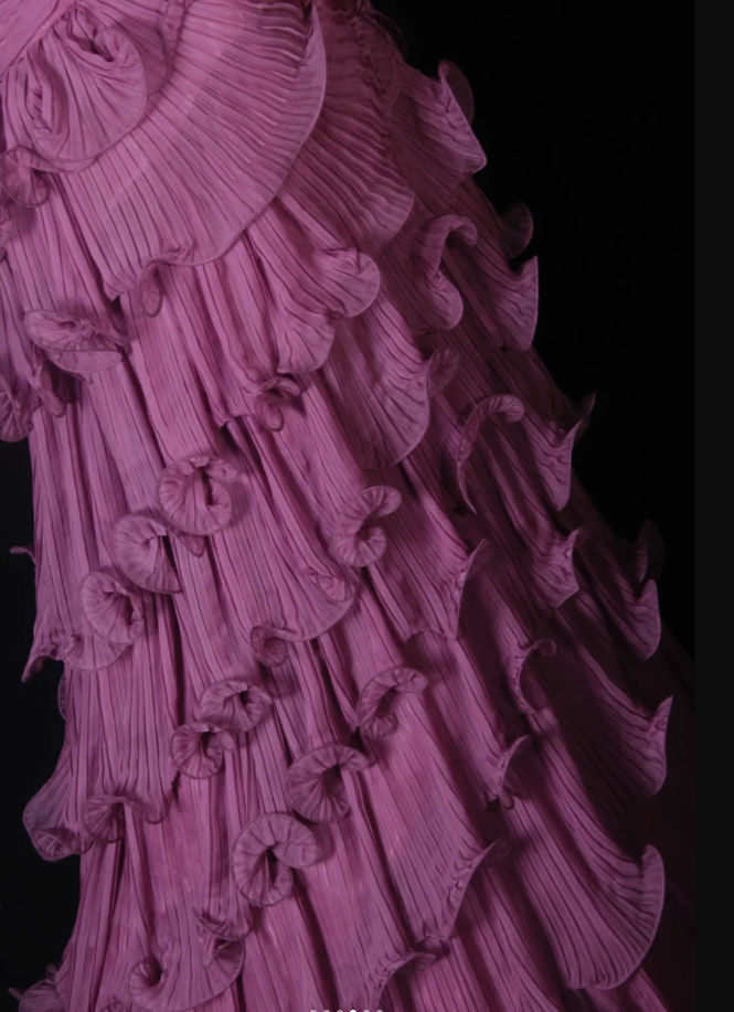 Fairy One Shoulder Purple Chiffon Pleated Ruffles Layered Mermaid Prom Dress Formal Birthday Cake Dress