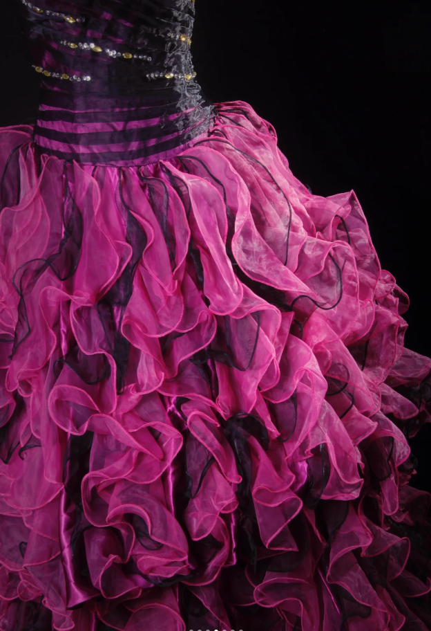 Chic Strapless Hot Pink Ruffle Multi-Layered Princess Party Dress Two-way Prom Dress