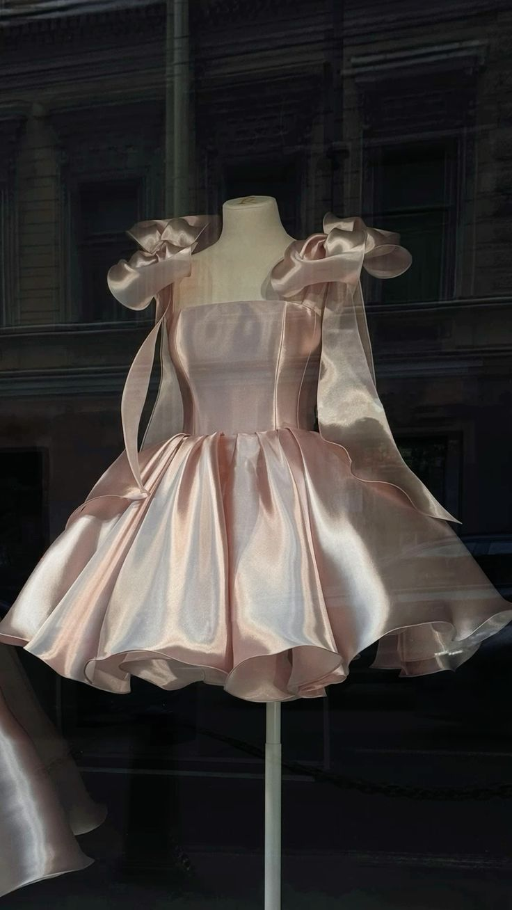 Cute Spaghetti Straps Pink Satin Short Grade Homecoming Dress