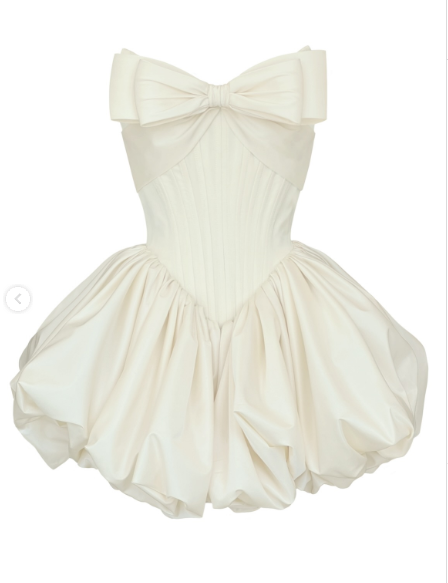 Cute Bow White Satin ALine Short Graduation Homecoming Dress Birthday Outfits