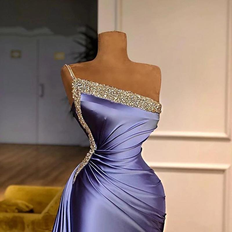 Sexy One Shoulder Short Prom Party Dress with Detachable Skirt Shiny Beaded Top Formal Women Dresses Custom Made