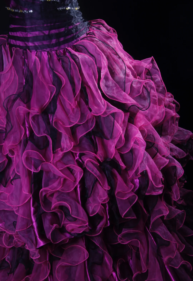 Chic Strapless Hot Pink Ruffle Multi-Layered Princess Party Dress Two-way Prom Dress