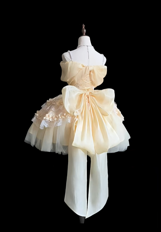 Cute Yellow Spaghetti Straps Short Birthday Outfits Off The Shoulder Graduation Homecoming Dress