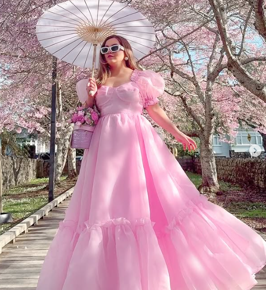 Vintage Pink A-line Prom Dress,Pink Birthday Party Dress