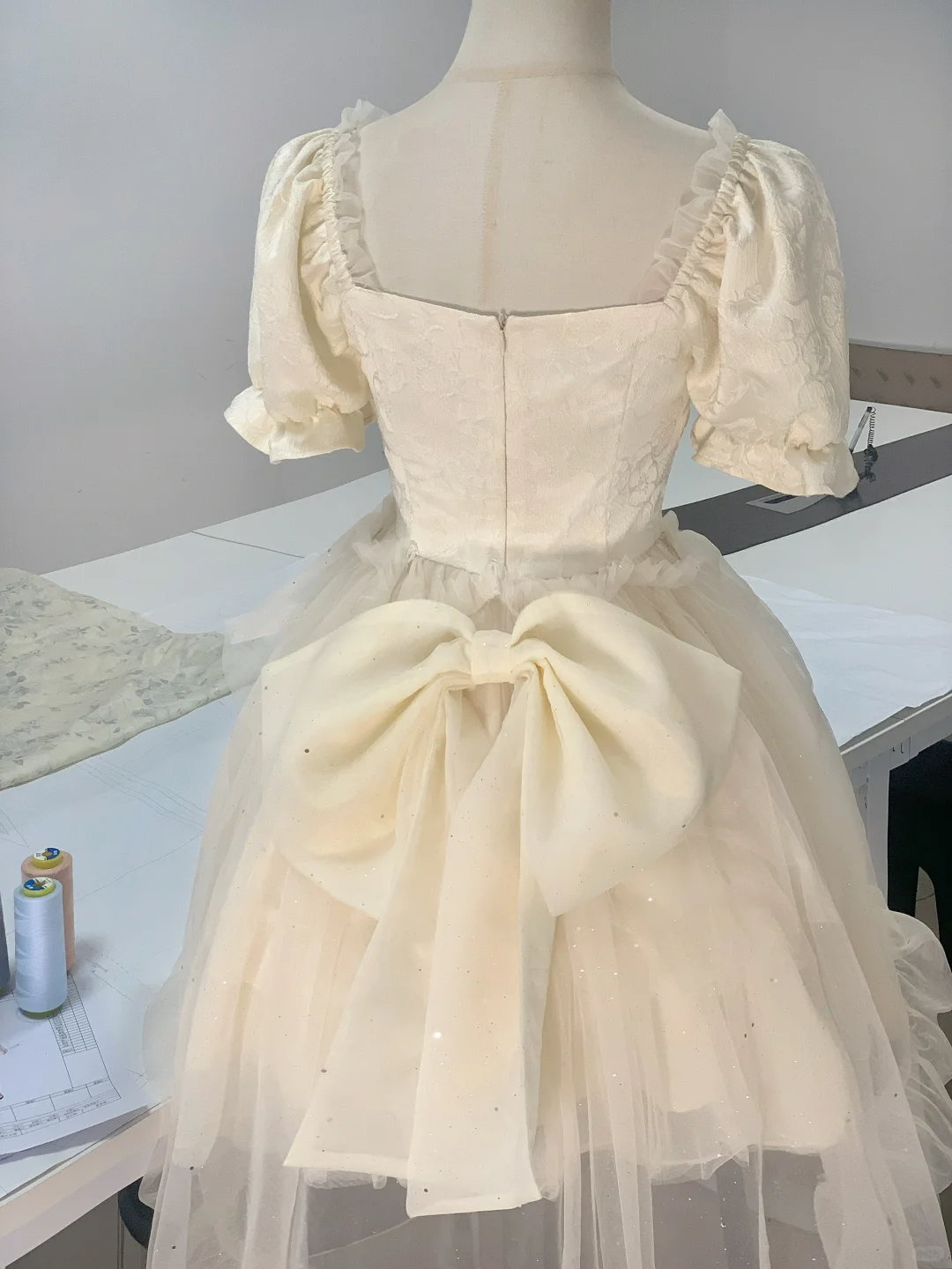 Elegant Beige Tulle Sequin A Line Birthday Outfits Formal Homecoming Dress