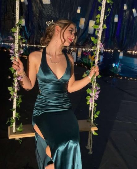 Sexy Backless Slit Mermaid Evening Dress Long Prom Party Dress