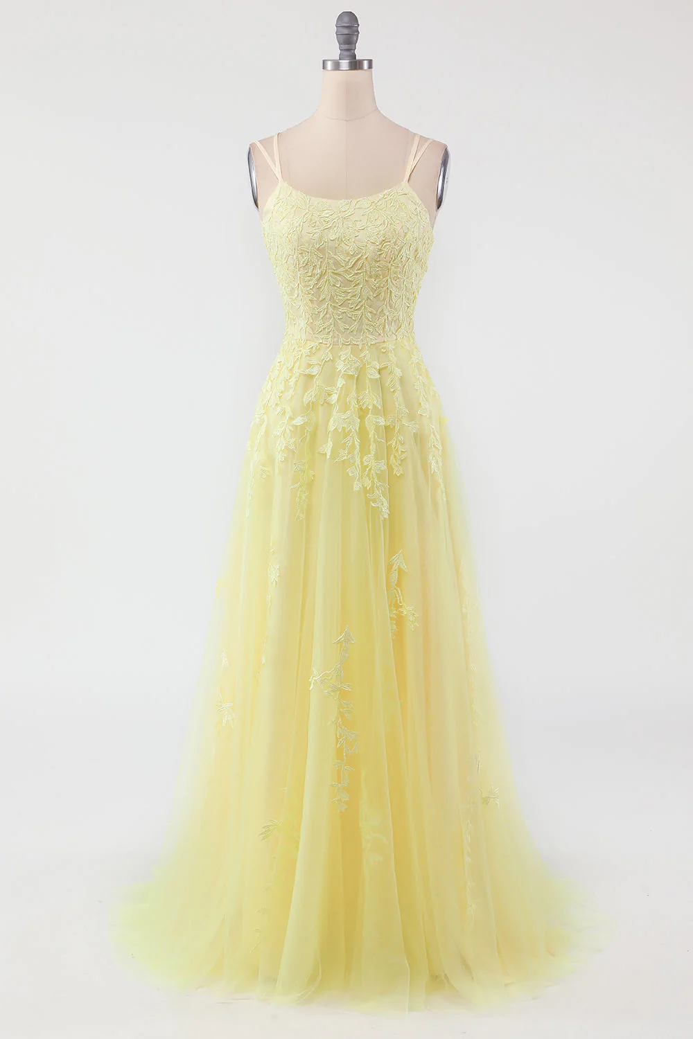 Elegant Lavender / Yellow A-line Prom Dress